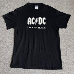 Vintage AC/DC T-Shirt Mens Medium Black 2004 Tennessee River Graphic Tee USA